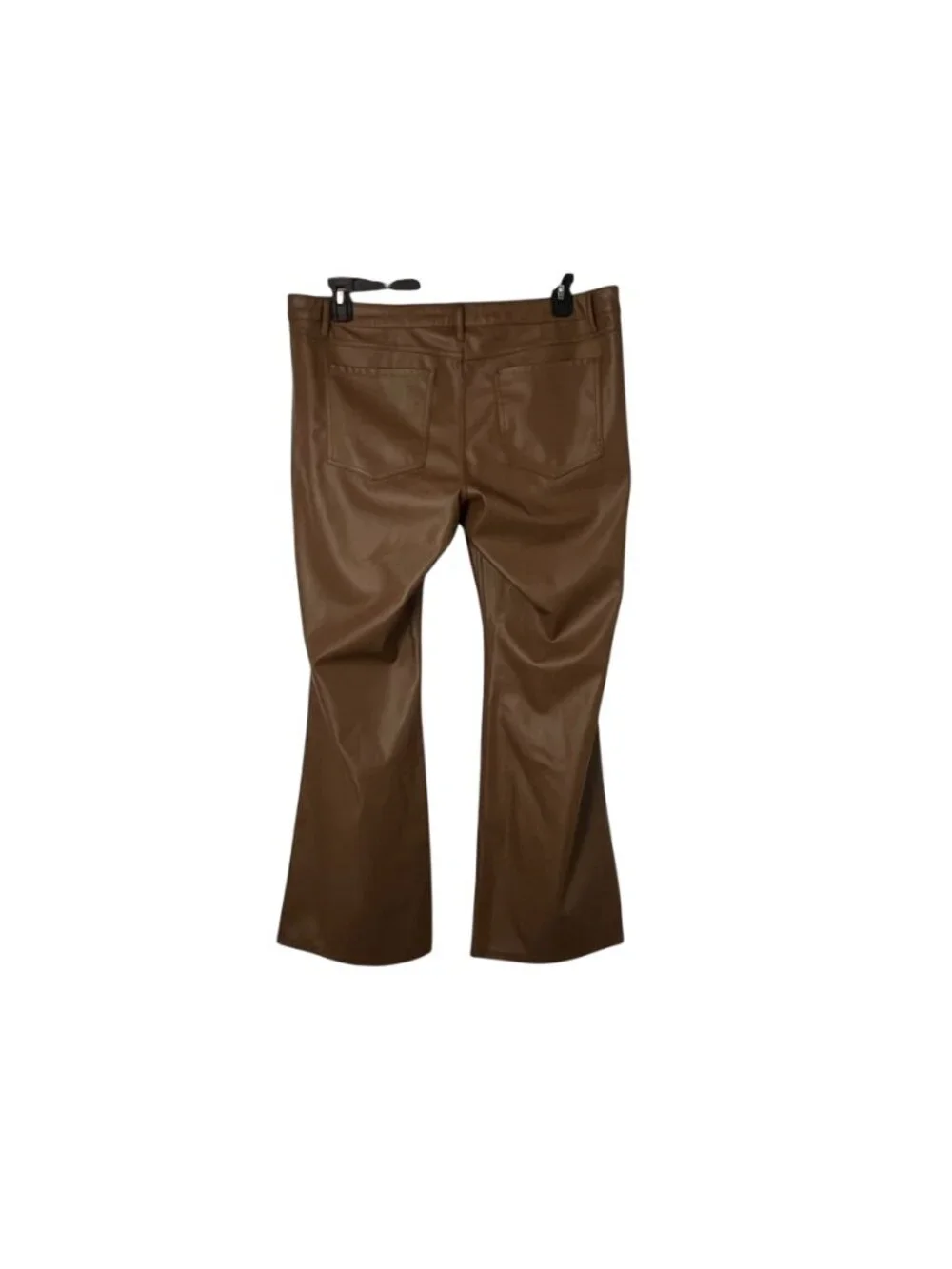Wild Fable Faux Leather Flare Pants Womens 16 Brown Low Rise Leather Used - Picture 2 of 13